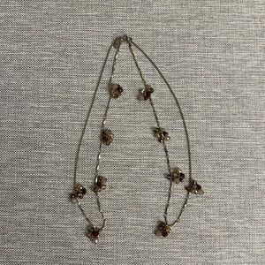🍂 LOFT Cluster Station Necklace in Pinky Purple Light Brown Tones